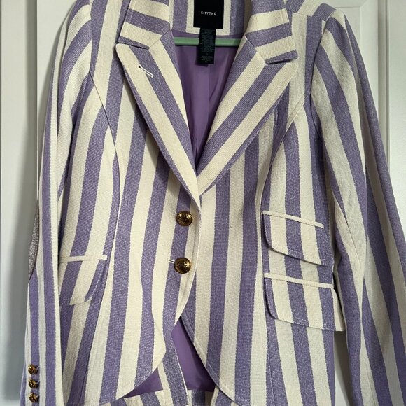 Smythe Purple Ivory Stripe Blazer New Without Tags 16 - Picture 1 of 12